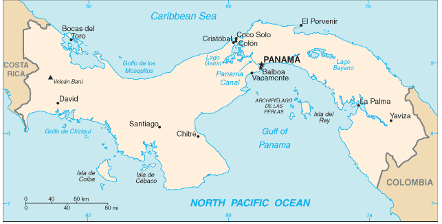 Gulf Map of Panama