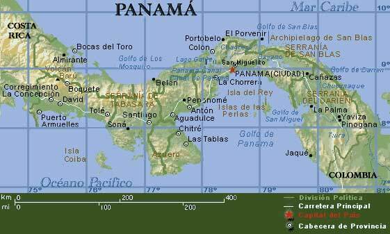 Panama Relief Map