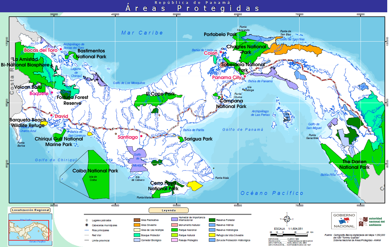 Panamas Protected Areas Map