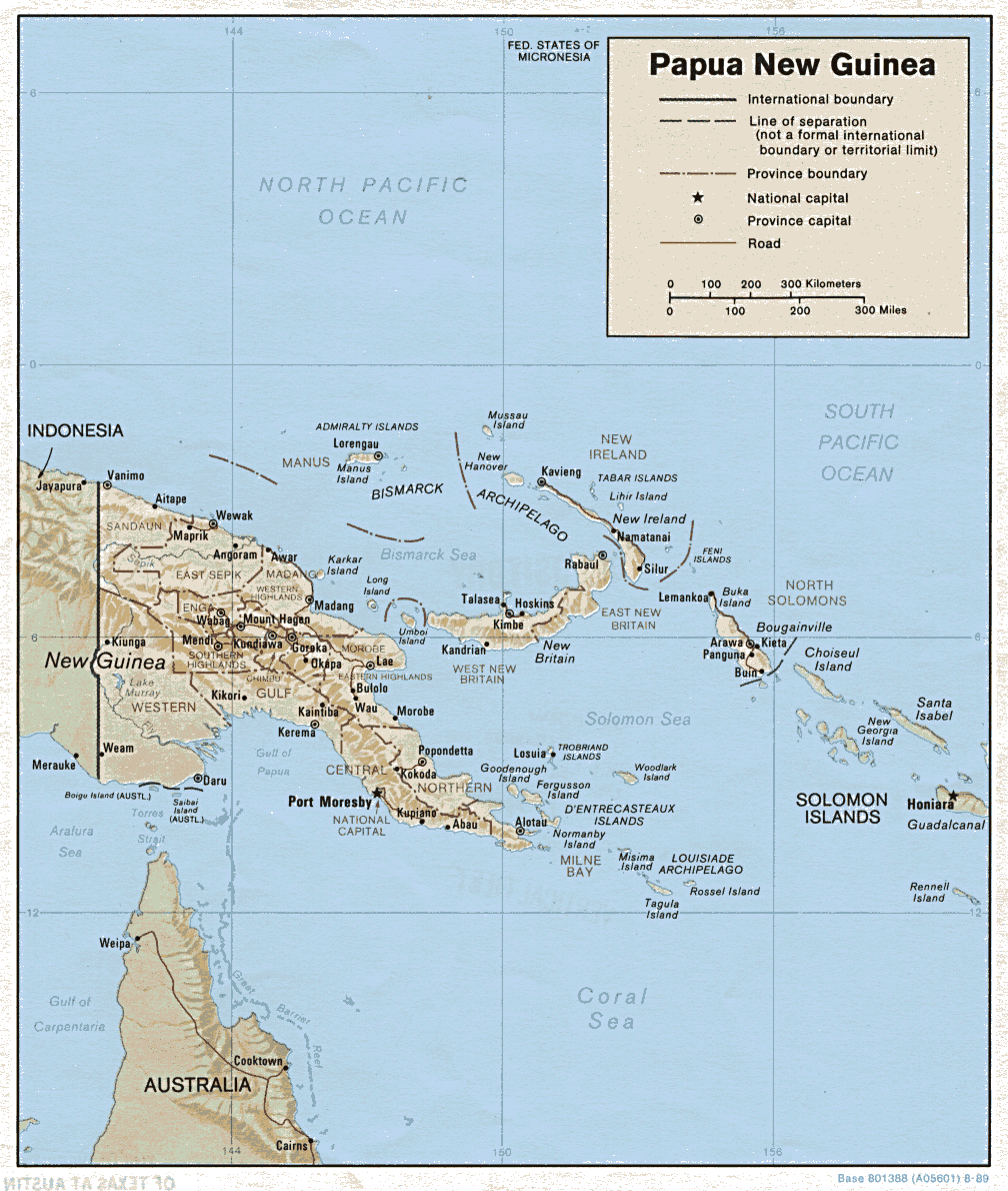 papua new guinea relief map