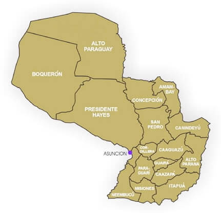 map provinces paraguay