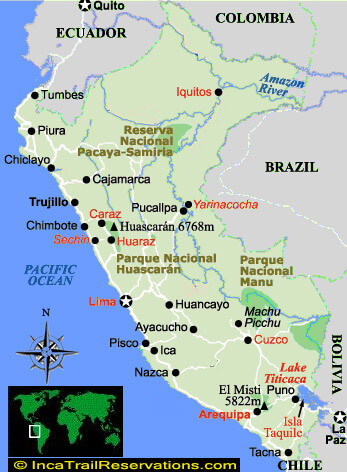 Cities Map of Peru