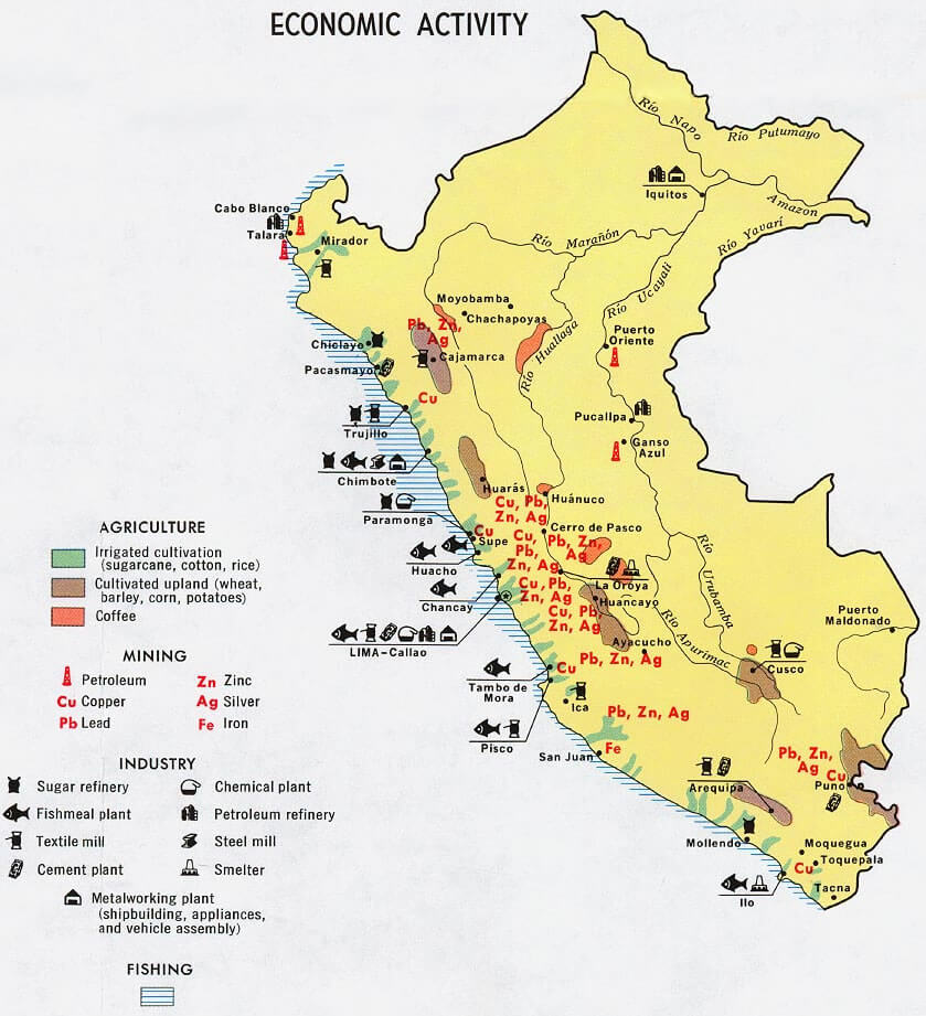 Peru Economic Activity Map 1970