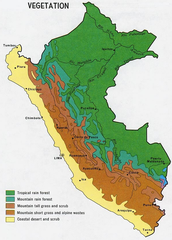Peru Vegetation Map 1970
