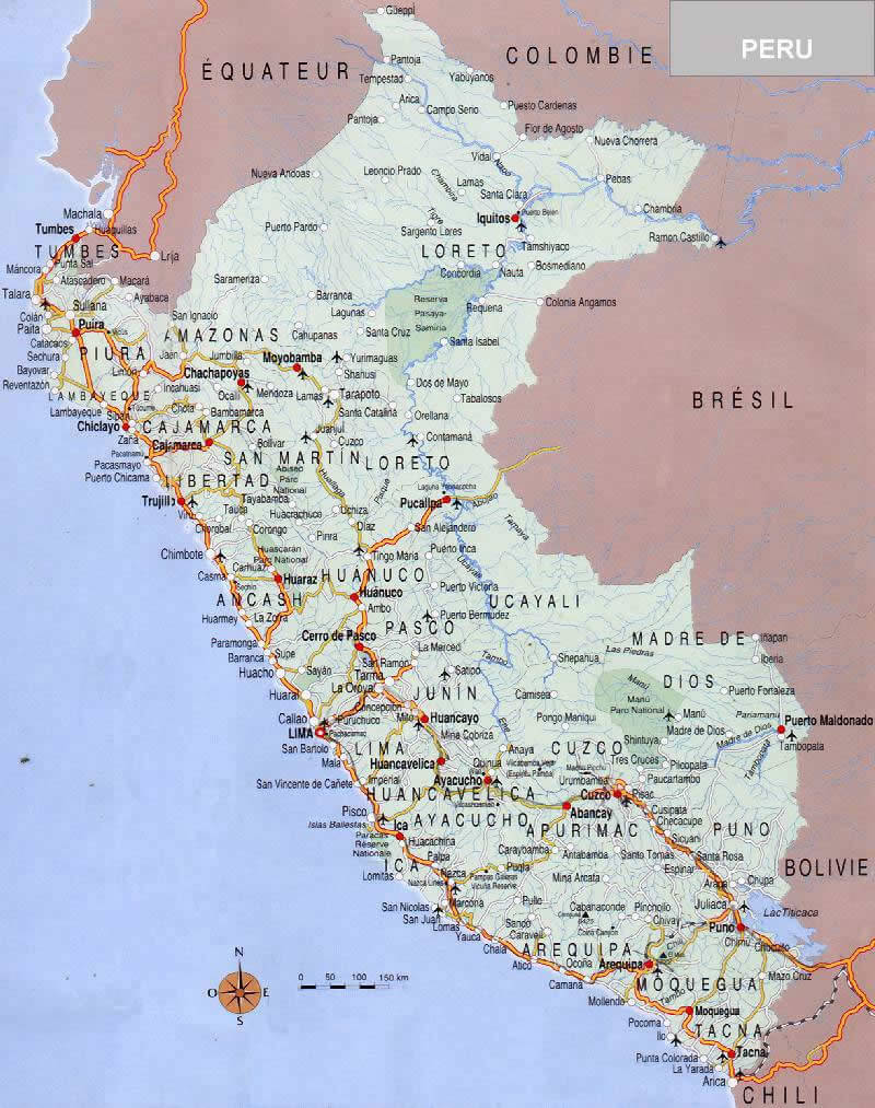 road map of peru