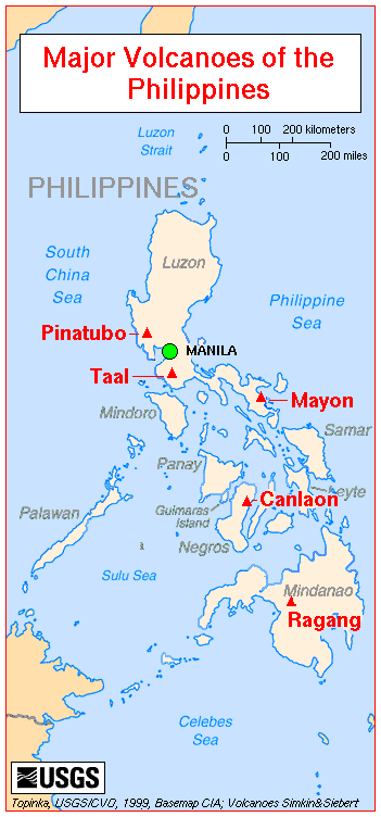 map of philippines volcanoes