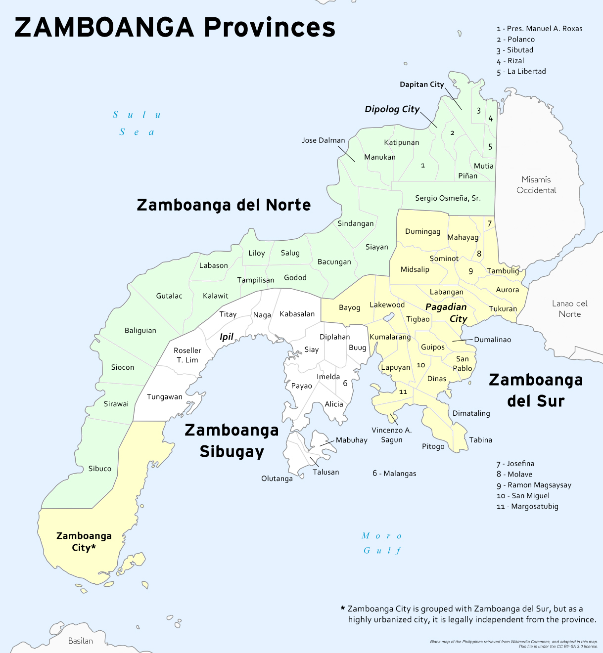zamboanga political map