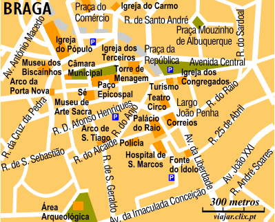 tourist map of braga