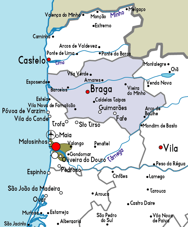 Braga regions map