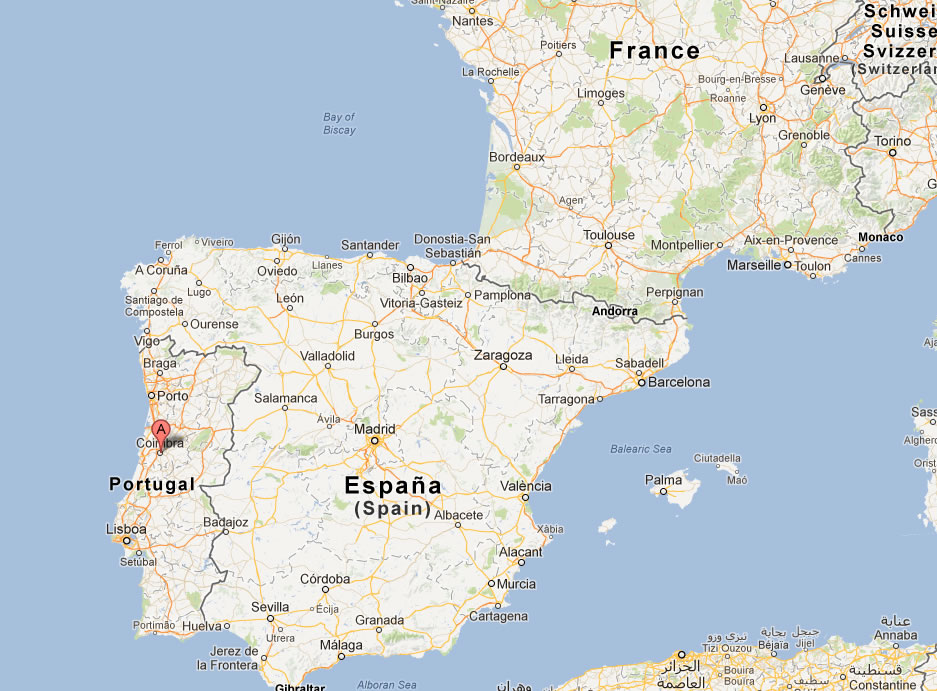 map of Coimbra portugal
