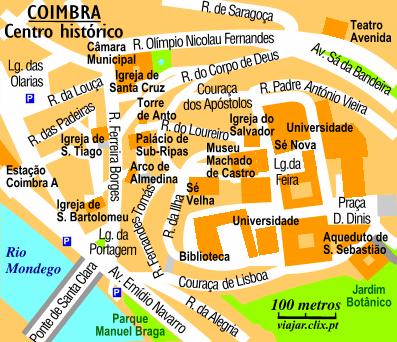 Coimbra city center map