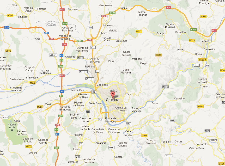 map of Coimbra