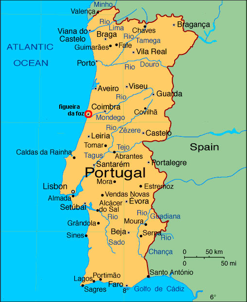 portugal map Coimbra