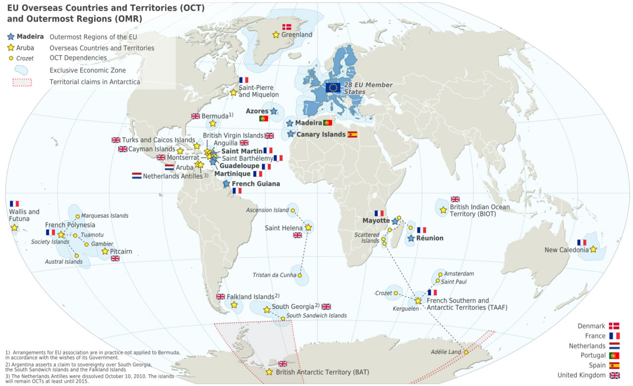Map EU Overseas Countries Portugal