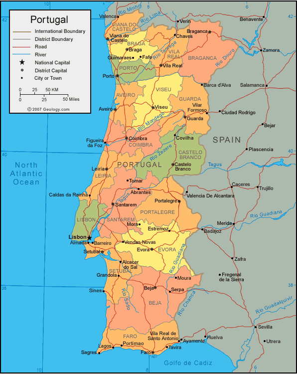 Map of Portugal