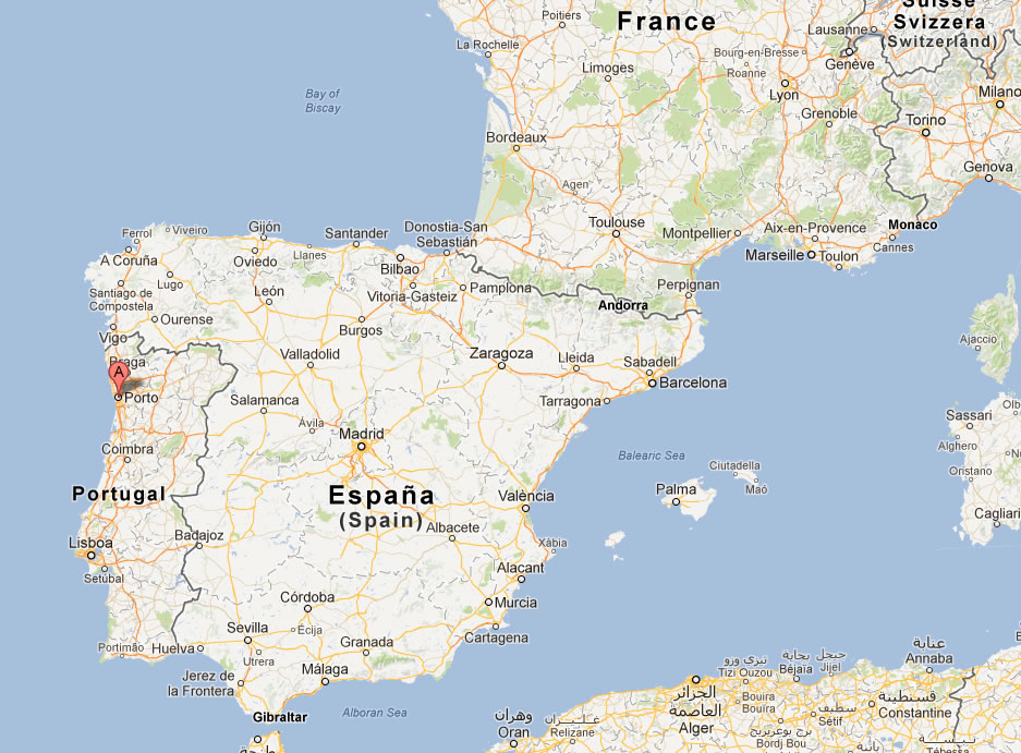 map of Porto portugal