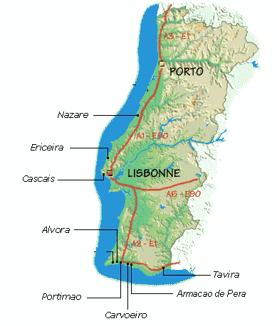 portugal coastline map
