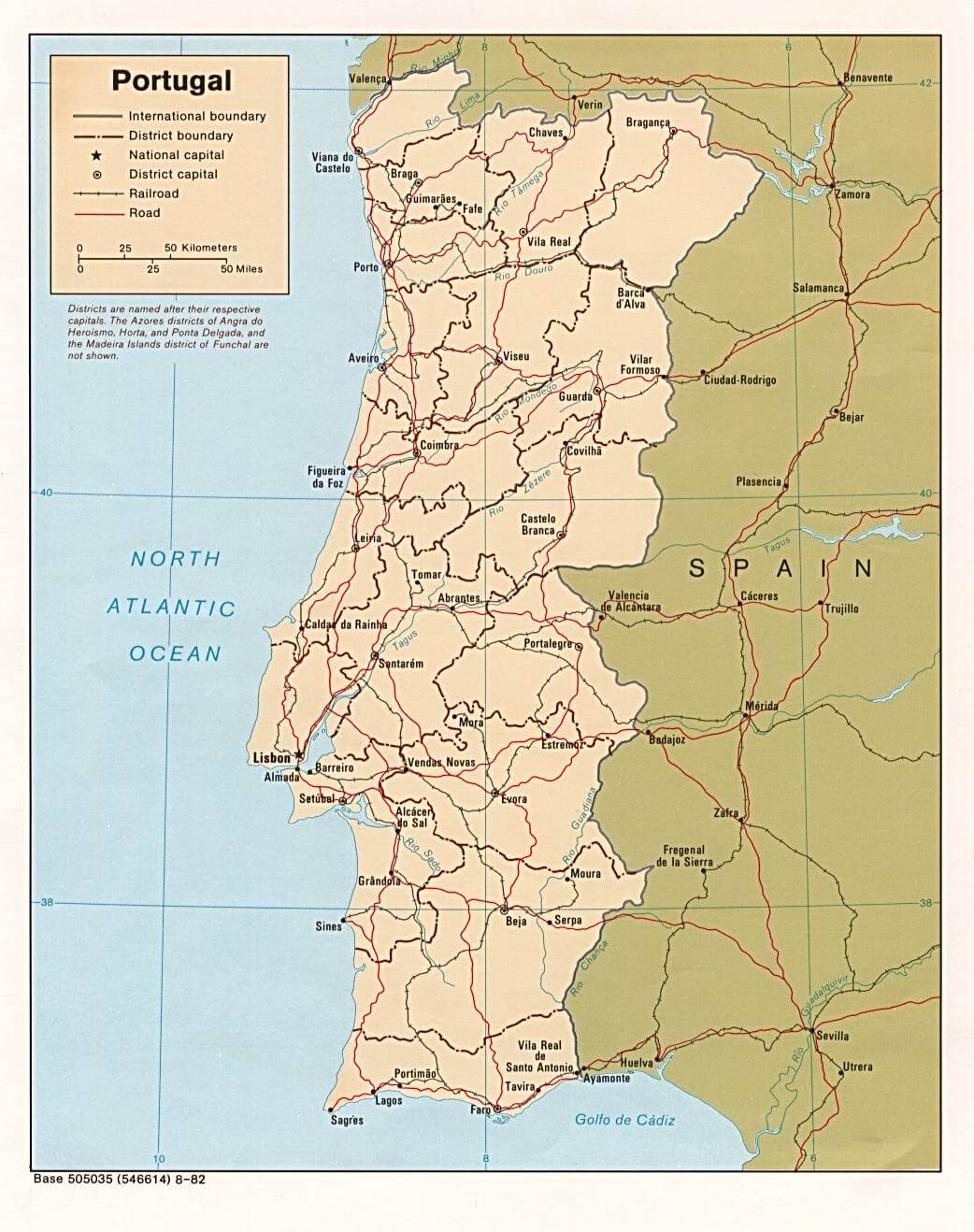 Portugal International boundary Map