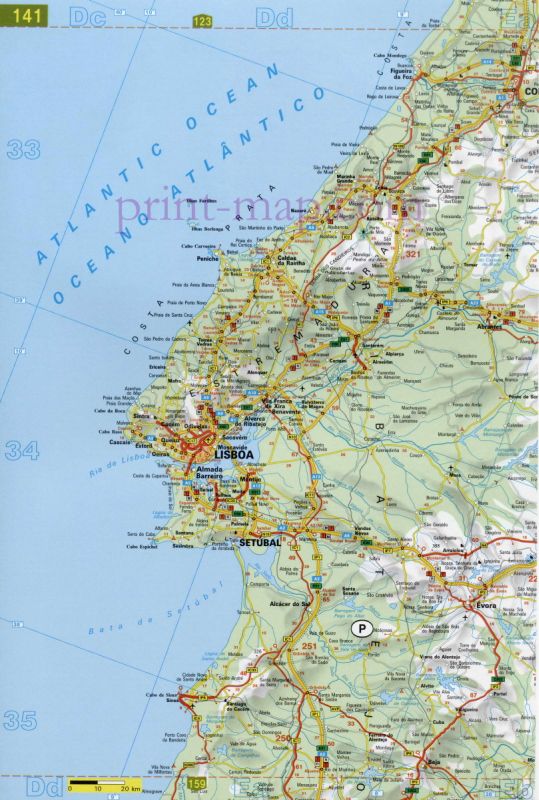 Setubal lisboa road map