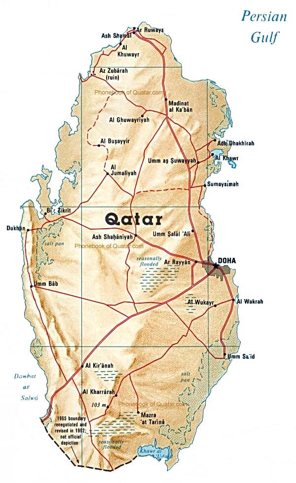relief map of qatar