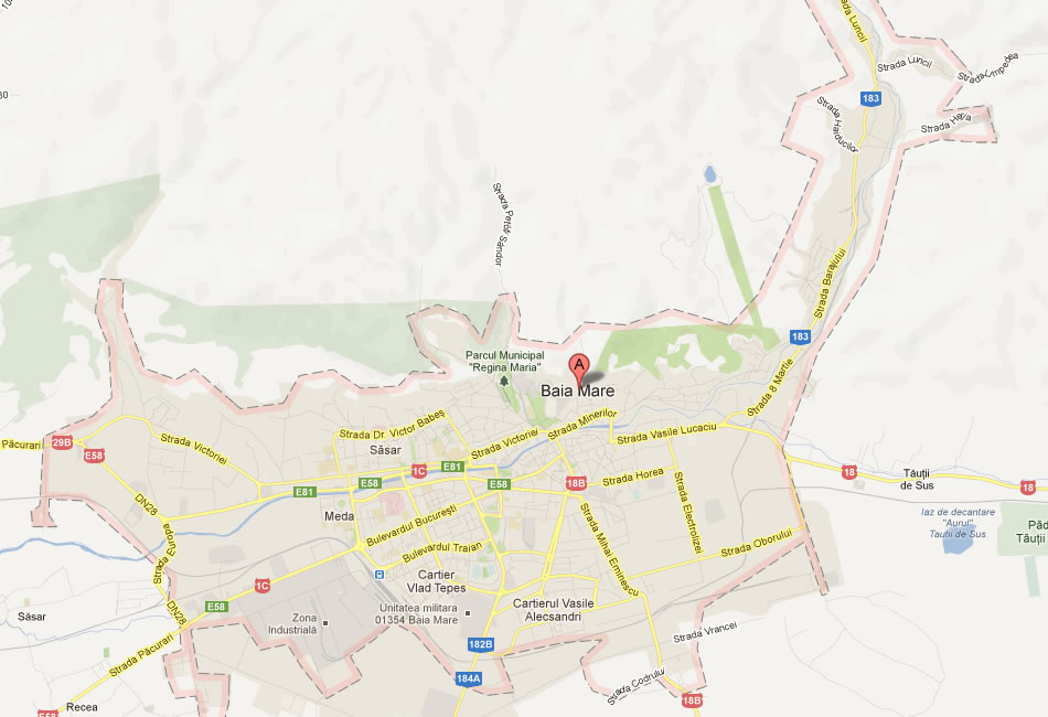 map of Baia Mare