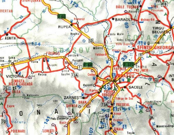 Brasov highway map