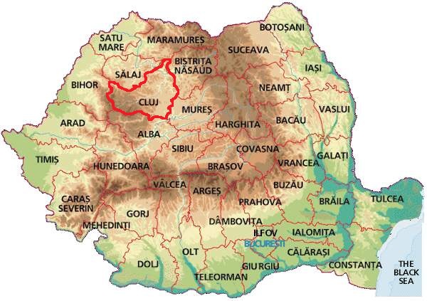 Cluj Napoca area map