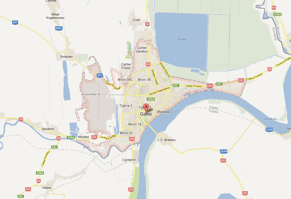 map of Galati