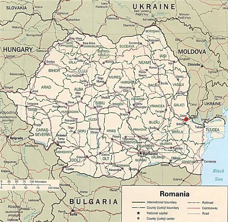 romania Galati map