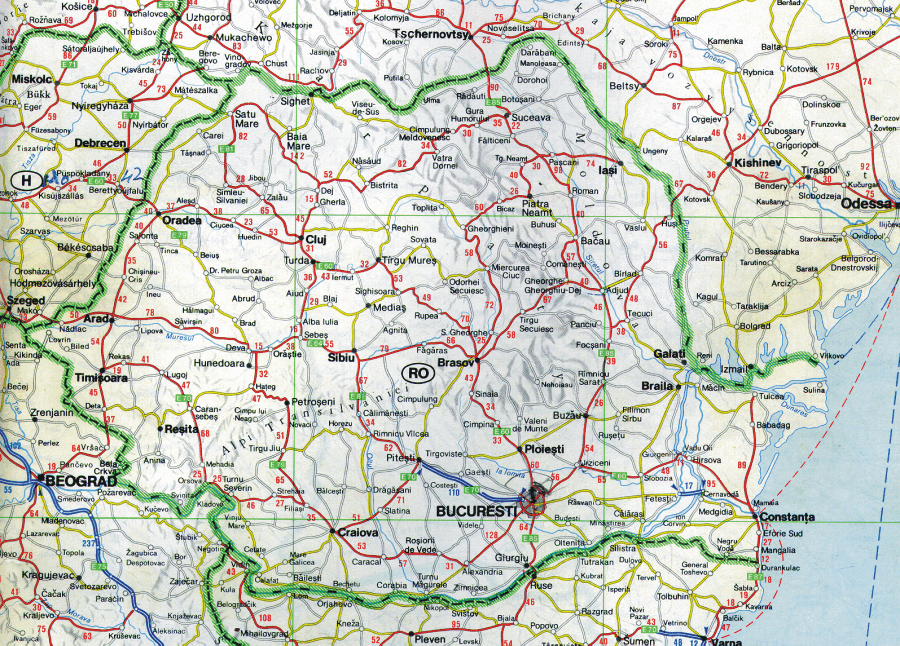 Romania road map Oradea