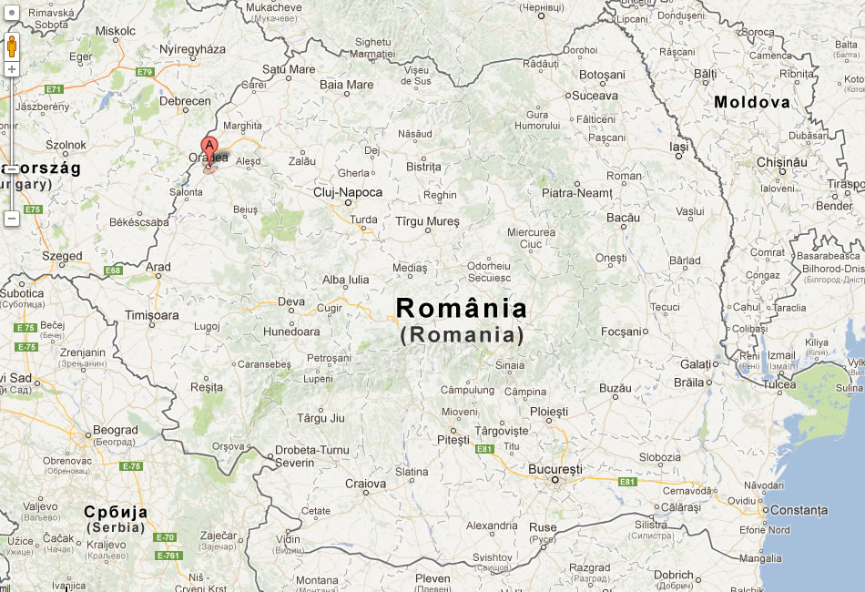 map of Oradea romania