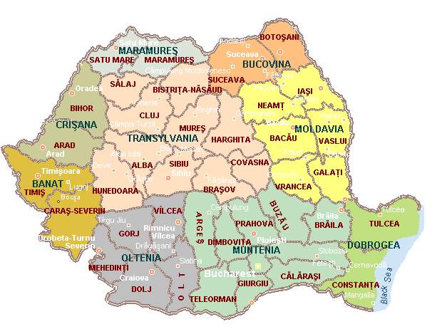 Romania Regions Map Pitesti