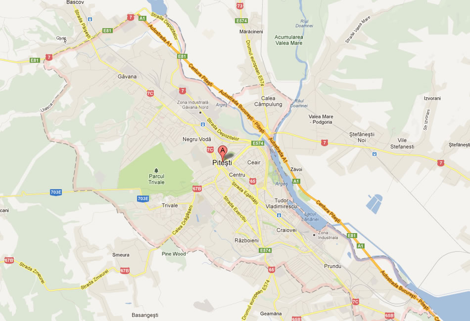 Pitesti Map Romania