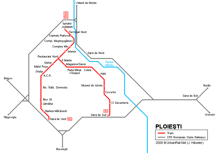Ploiesti tram map