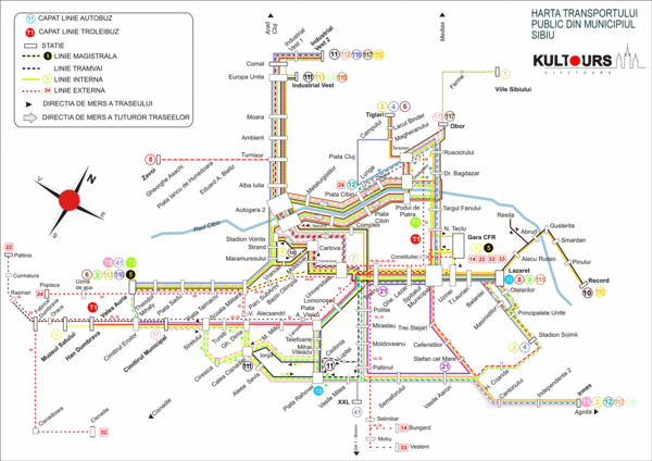 Sibiu transportation map
