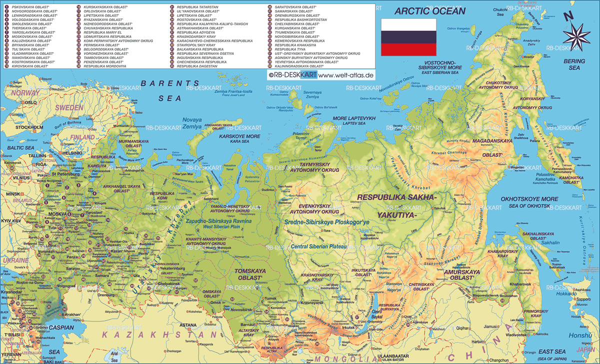 russia map Chelyabinsk