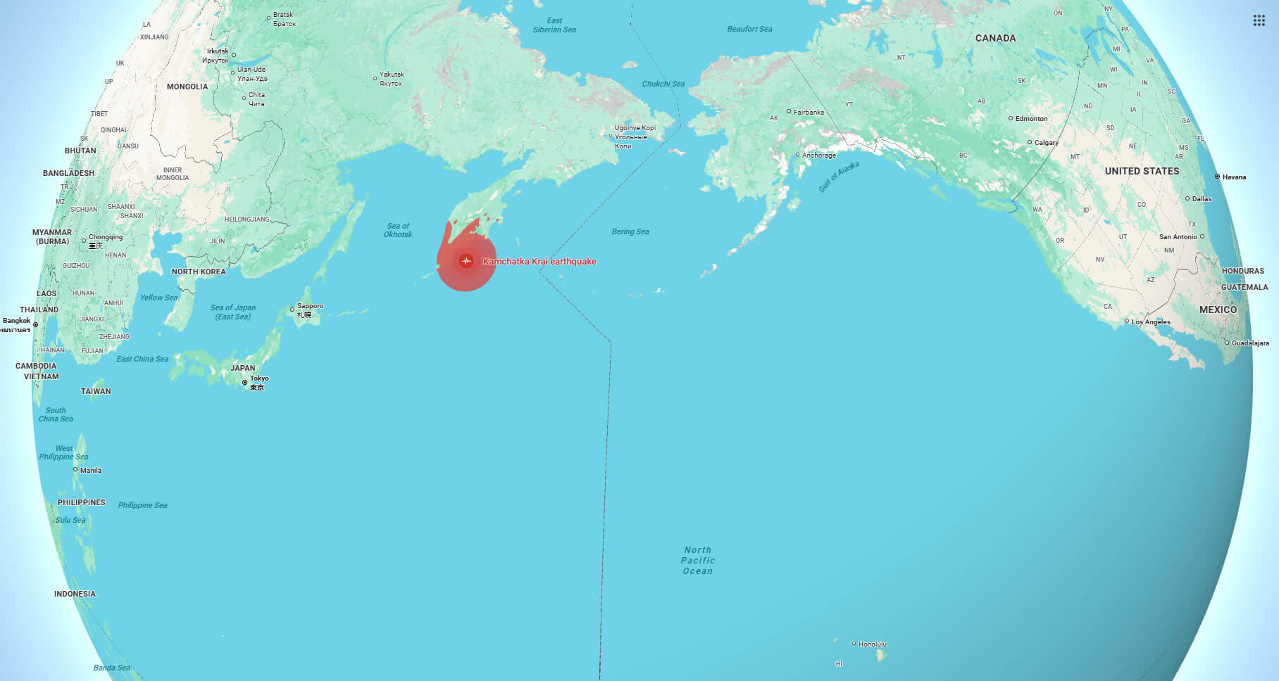 Kamchatka Russia Earthquake Map