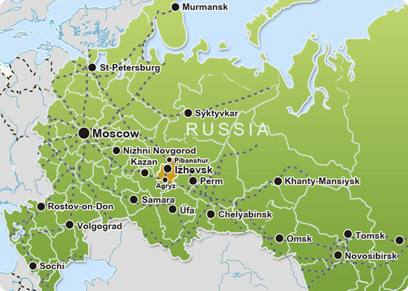Izhevsk russia map