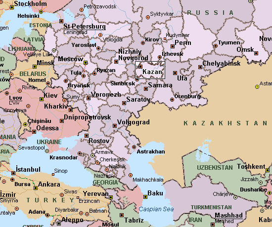 Kazan regions map
