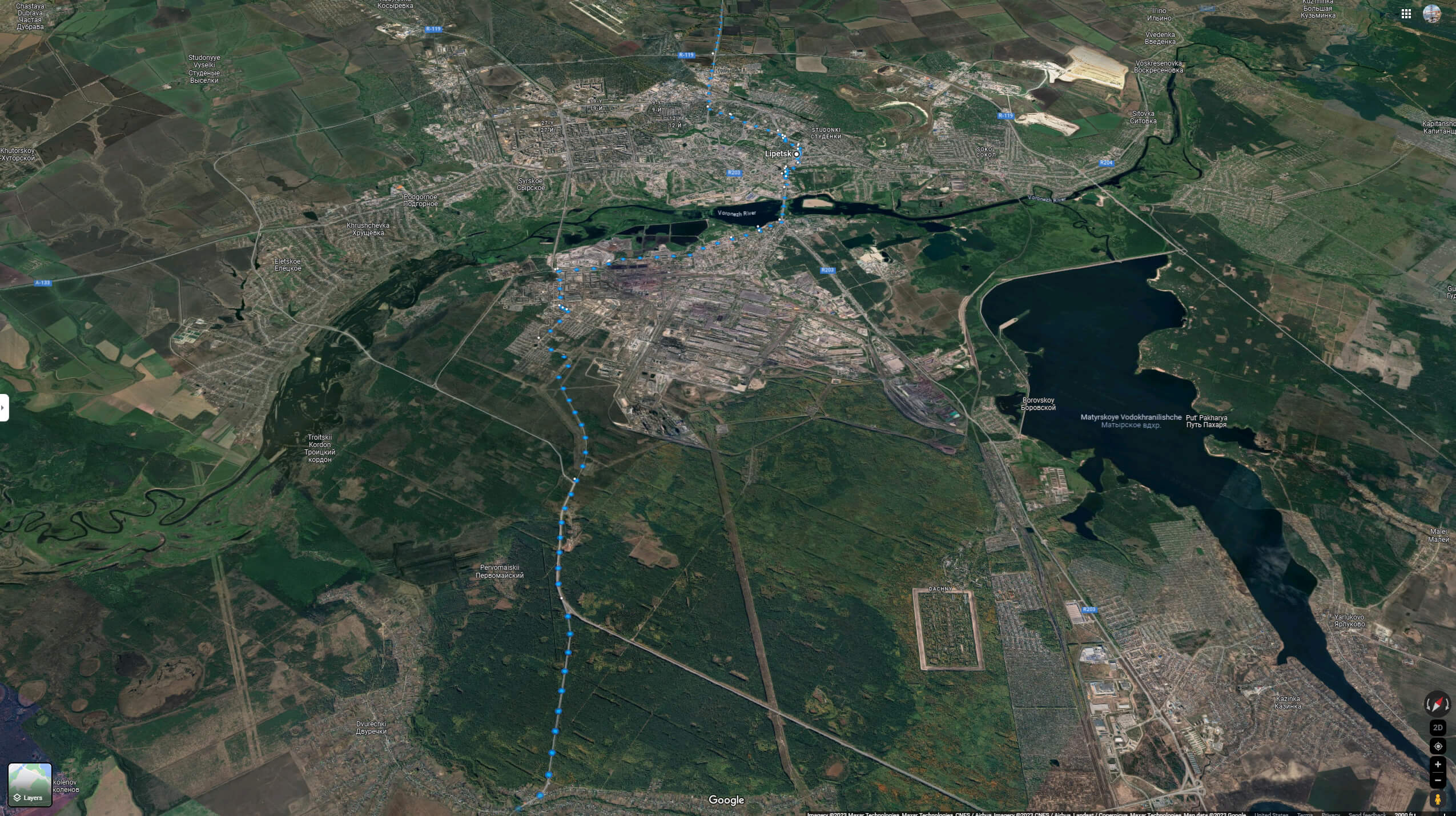 Lipetsk Google Earth Map
