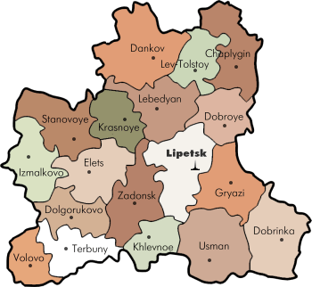 Lipetsk regions map