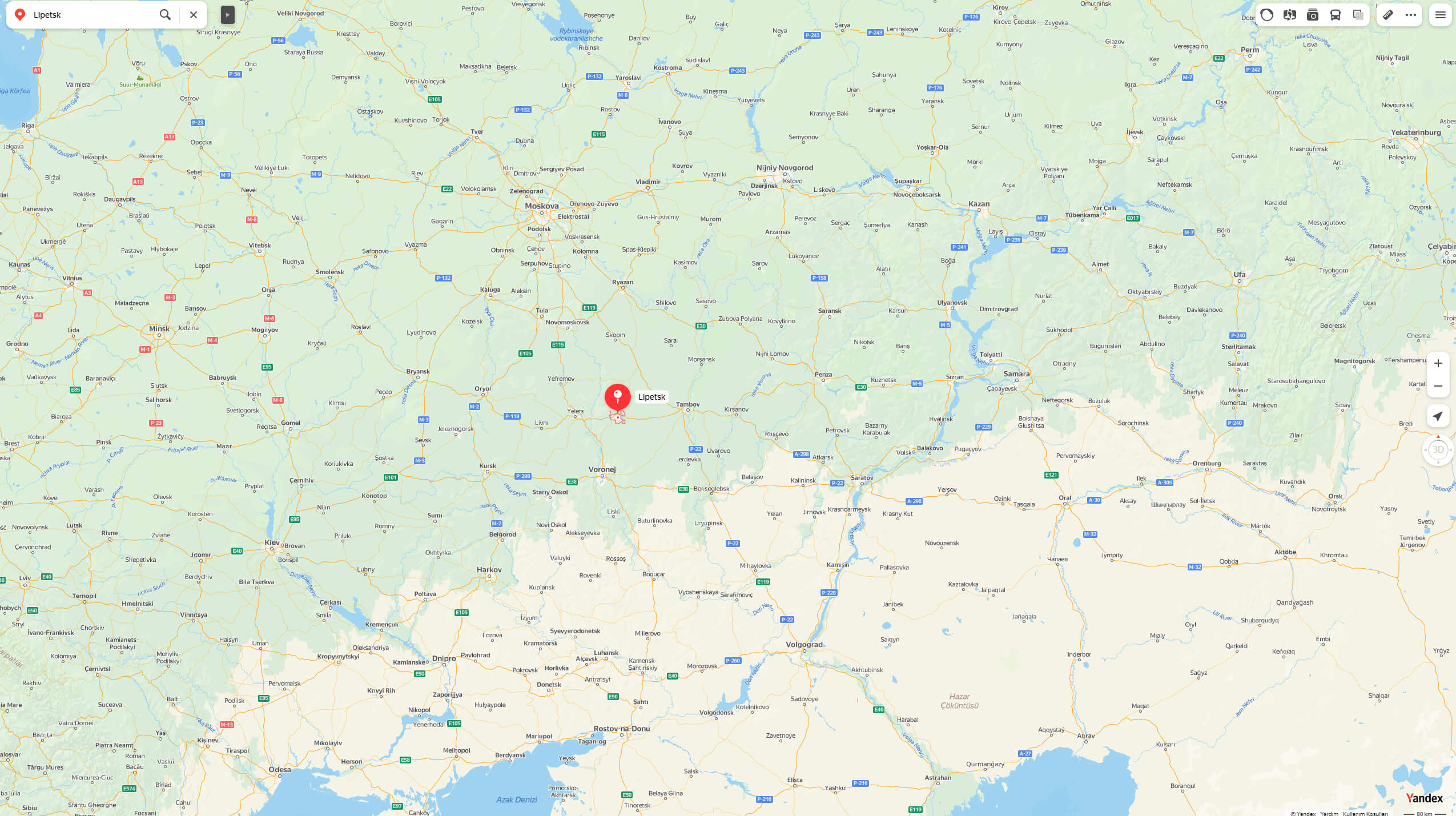 Where is located Lipetsk on Russia Map