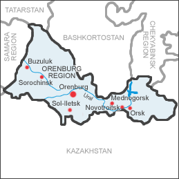 Orenburg province map