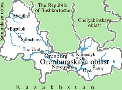 orenburg oblast map