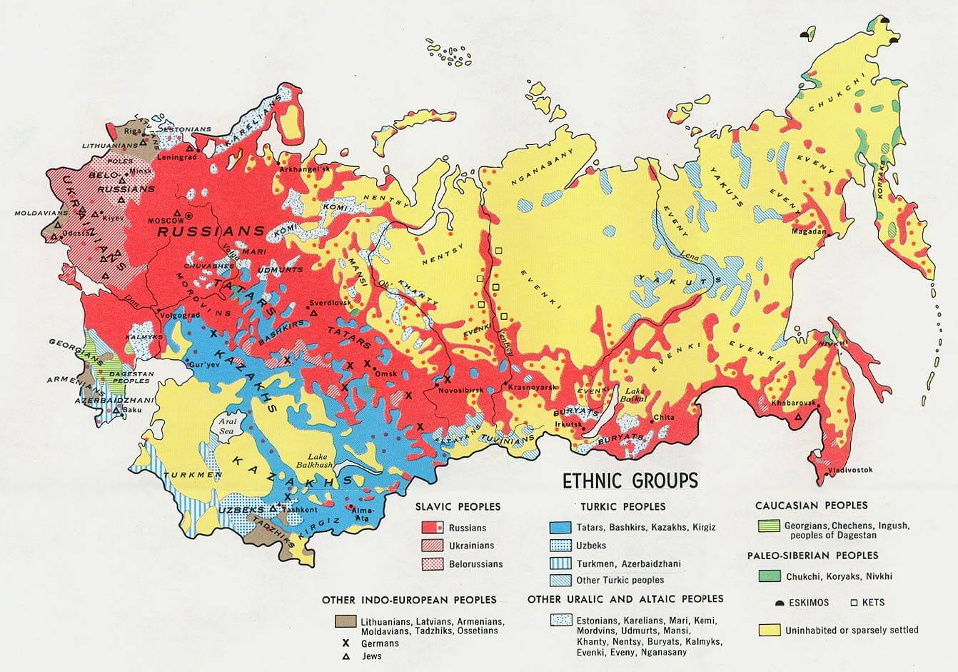 russia ethnic groups map