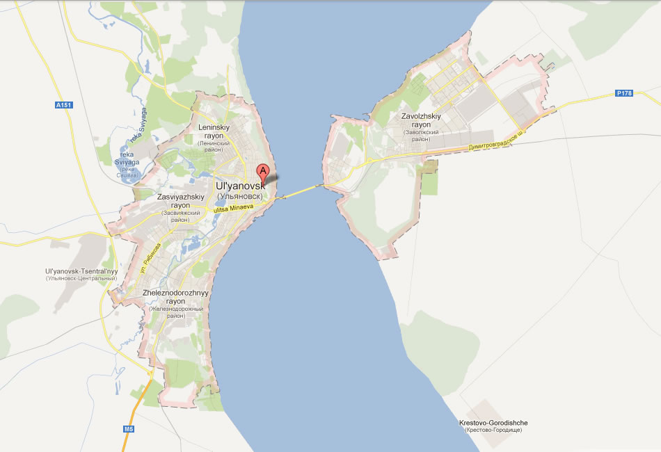 map of Ulyanovsk