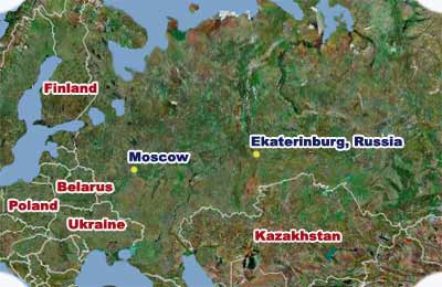 russia ekaterinburg map