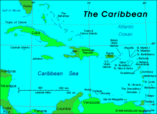 caribbean map saint barthelemy