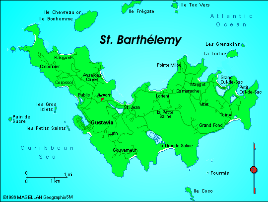 MAP OF SAINT BARTHELEMY