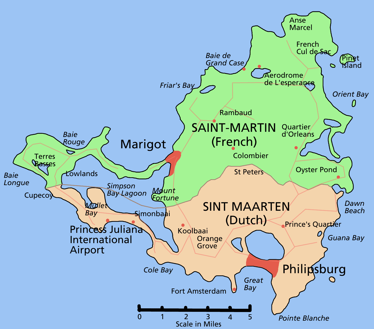 Saint Martin Politic Map